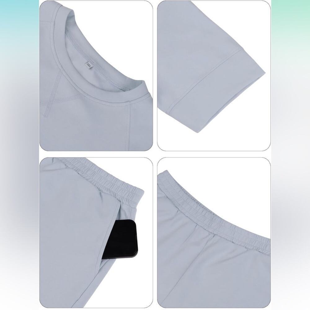 Women's 2 Piece Lounge Sets Summer Matching Outfits Short Sleeve‎ Top Shorts 2XL - Picture 6 of 6